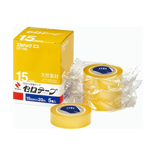 (まとめ) ニチバン セロテープ エルパック エス 小巻 15mm×20m LP-15S 1パック(5巻) (×10セット)