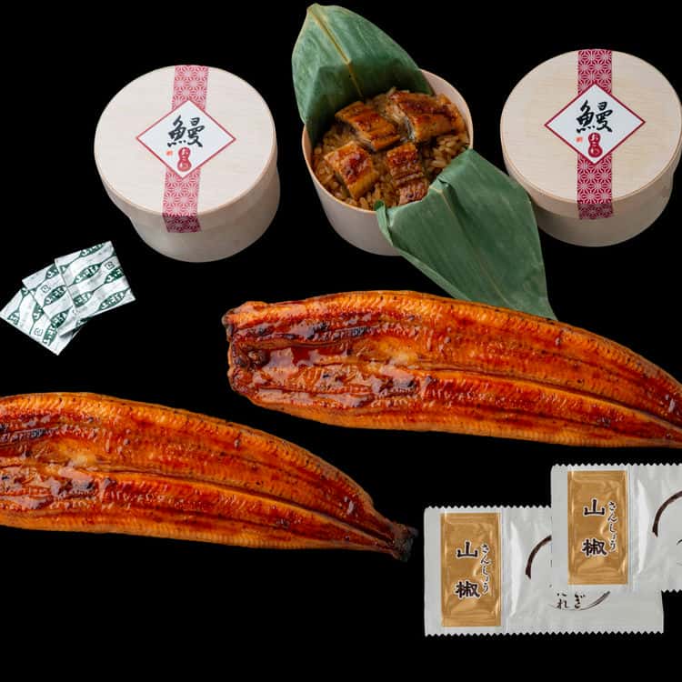 うなぎ問屋の蒲焼き（長焼） おこわ詰合せ 蒲焼2尾（計240g）うなぎおこわ3食 離島は配送不可 8480016 お歳暮 お中元 お土産 ご進物 ギフト 贈り物に最適