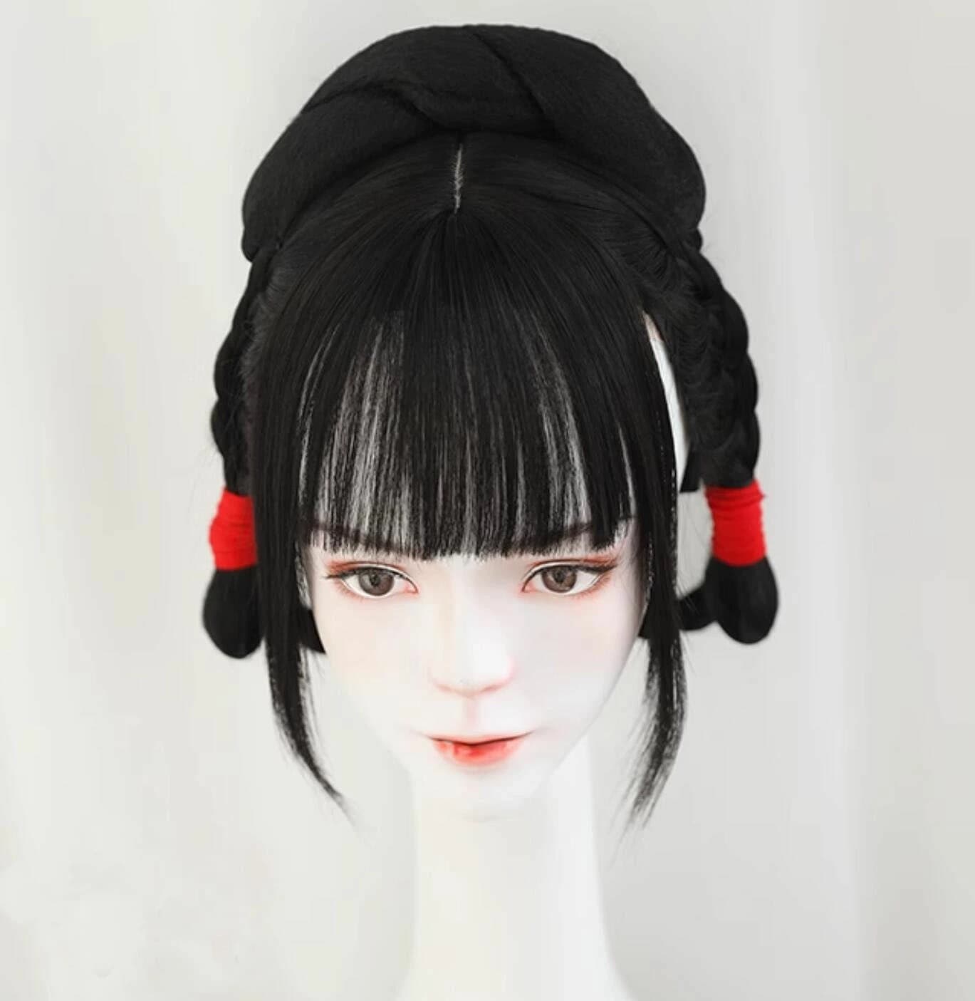 迅速な出荷 中華コスプレウィッグ 大人 女性 中国古代コスプレ 全頭かつら フルウィッグ ハロウィン 文化祭 イベント 中華道具 漢服 チャイナ服 中華服用 コスプレかつら 可愛い 中華風ロリータ か