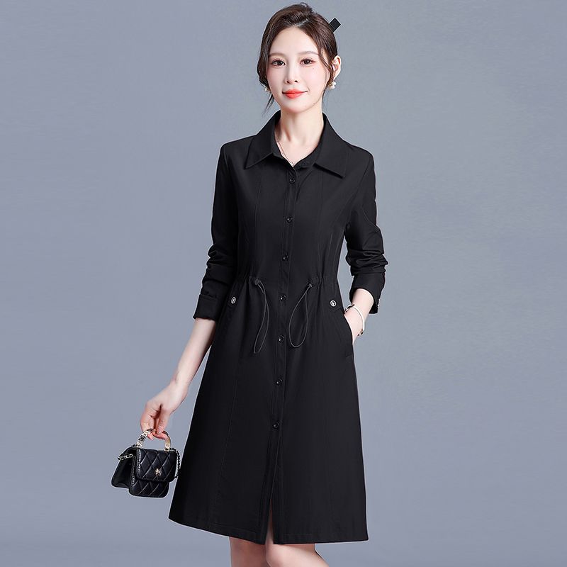 2024新ホットスタイルウインドブレーカーミッドレングスファッショナブルな気質春秋スリムフィット薄型スタイルウインドブレーカージャケットスリミング 5,441円