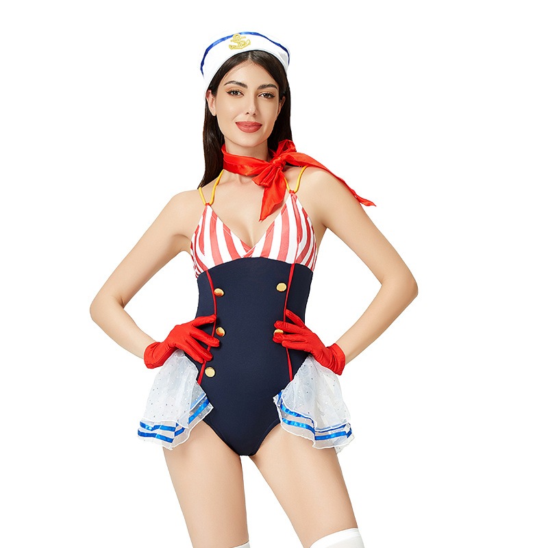 ハロウィン大人用コスチューム欧米海軍セーラーコスチュームナイトクラブバーワンピースステージDSリードダンスコスチューム