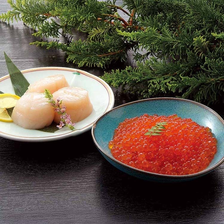 【人気商品】 いくら 醤油漬け ほたて 貝柱 セット 北海道 ギフト 冷凍 北海道産 いくら醤油漬＆ほたてセット (代引不可) (TD)