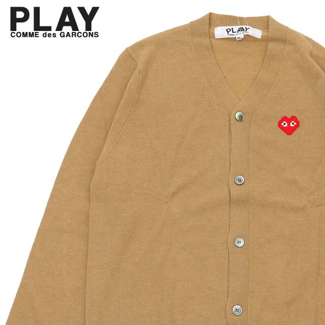 【数量限定特別価格】 プレイ コムデギャルソン PLAY COMME des GARCONS x Invader Cardigan ニット カーディガン CAMEL 231-000399-066