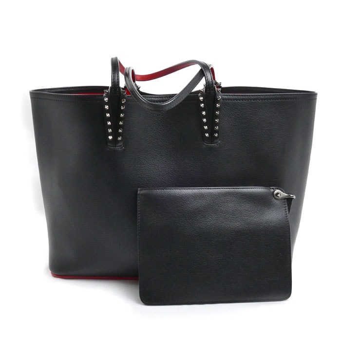 Christian Louboutin クリスチャンルブタン カバタ トートバッグ ブラック レッド 1175113 レディース 中古