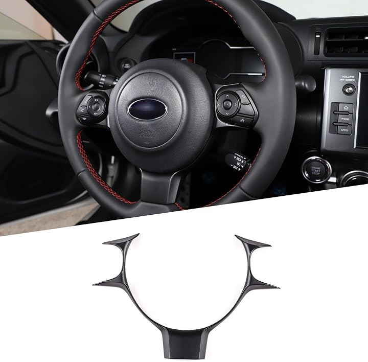 トヨタ 86 GT86/スバル BRZ 2017年～現行に対応 車用 ステアリングパネル ステアリングホイールパネル ハンドルボタン 装飾フレーム ステアリングカバー(ブラック-1PC)