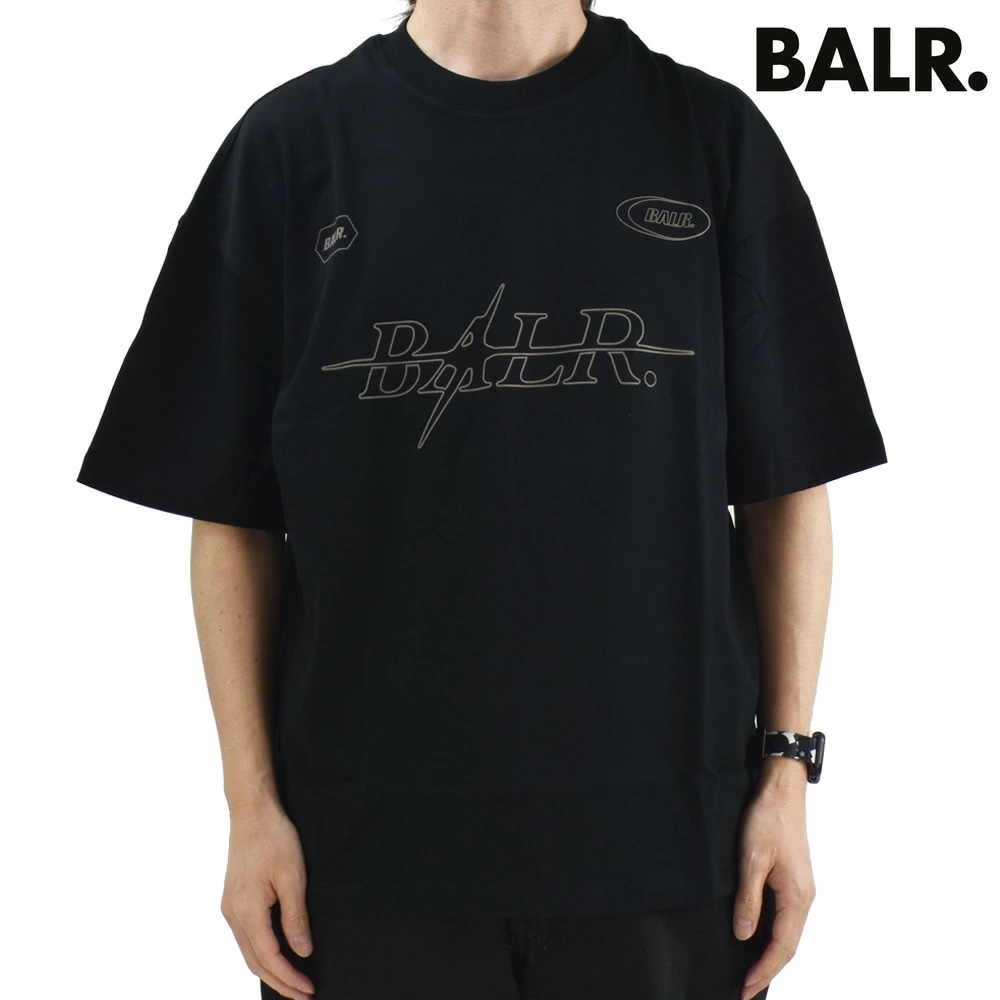 ボーラー BALR. Tシャツ メンズ カットソー コットン 半袖 クルーネック ロゴT ジェットブラック PING BOX T-SHIRT【送料無料】