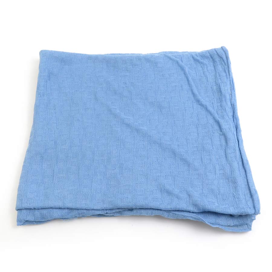 エルメス HERMES スカーフ ショール Hロゴ コットン ブルー レディース e60742a