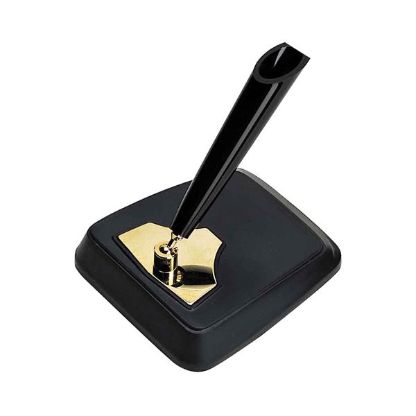 (まとめ) プラチナ デスクペンスタンド 1本立 黒 DPD-1200E 1個 (×4セット)