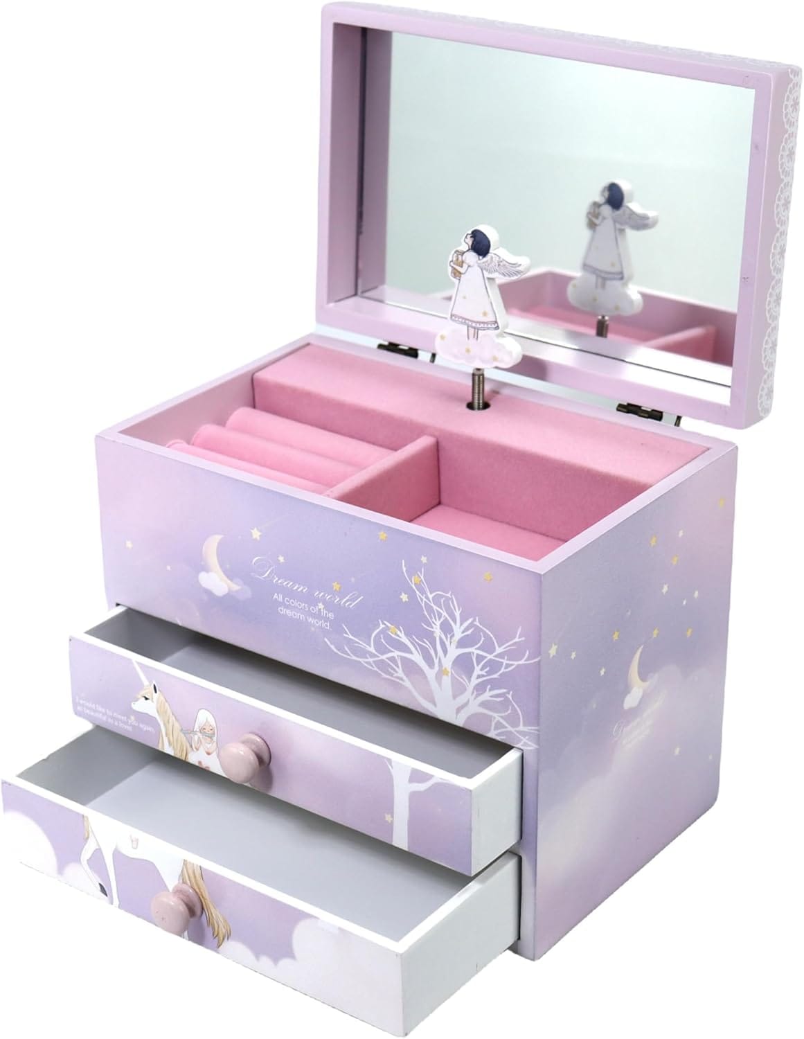 ミュージックジュエリーボックス 女の子用 パープル ユニコーン ガールズ ジュエリーボックス 小さな女の子 誕生日 クリスマス ギフト 子供用 ジュエリーボックス オーガナイザー