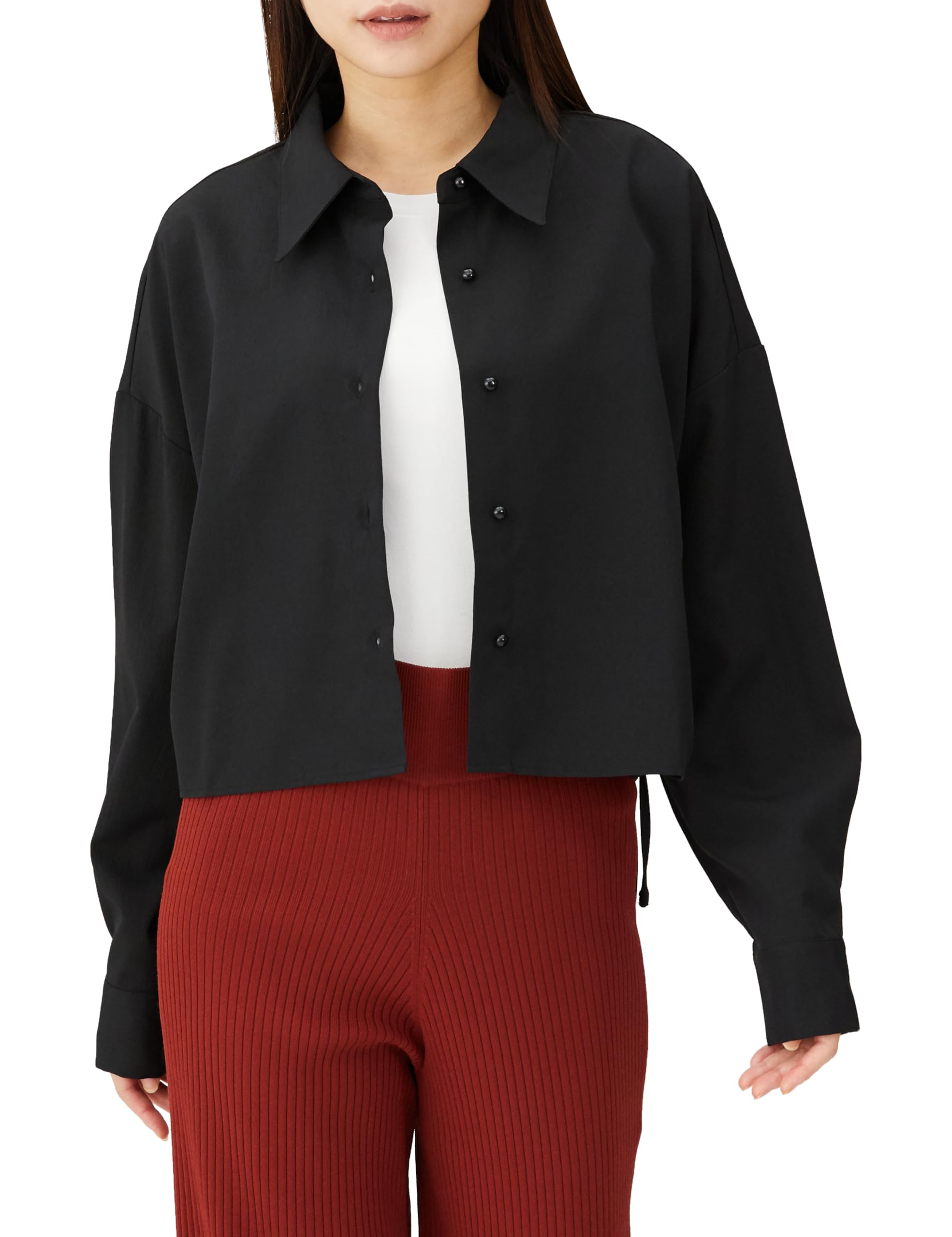 [ビス] 楊柳シャツ羽織 レディース BVH53090 クロメイン (01)