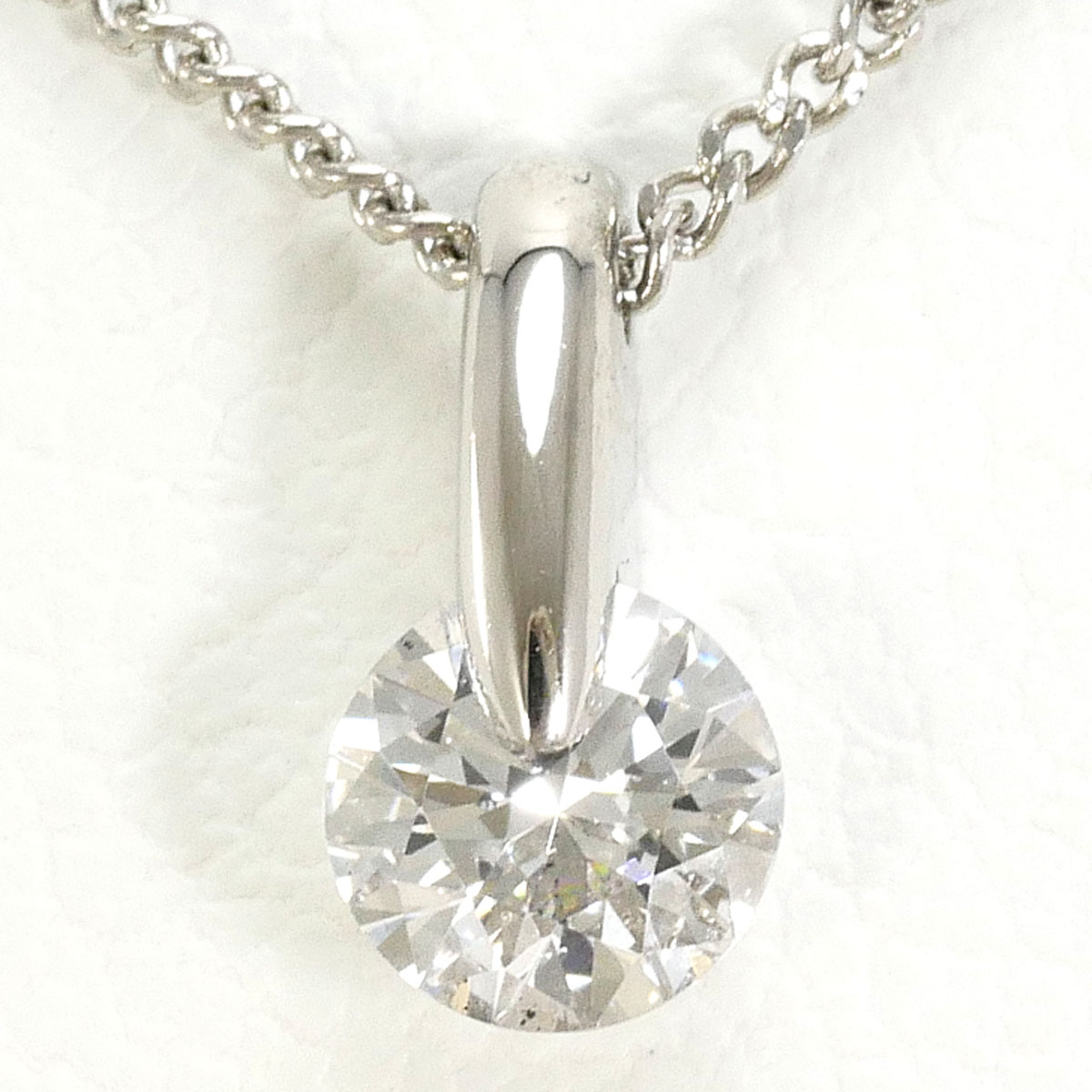 PT900 プラチナ PT850 プラチナ ネックレス ダイヤモンド 0.22ct 総重量約1.7g 約40cm 中古