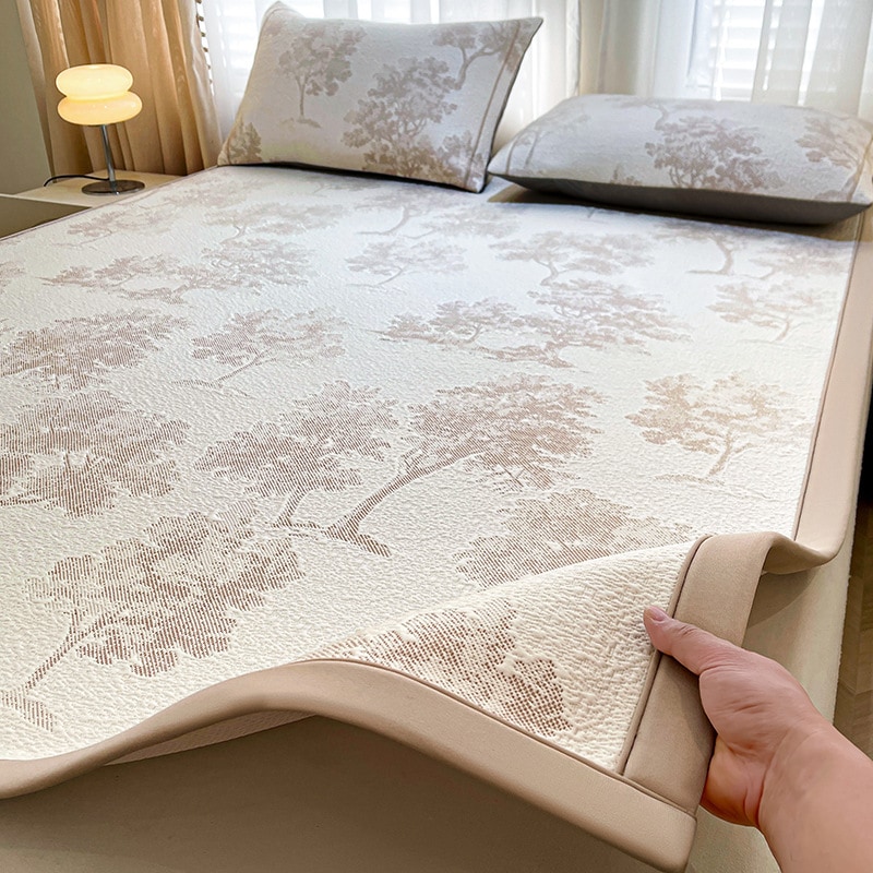 牧歌的な風アイスシルクマットビーンビーンクールマットセット夏クールシート夏クールクールマット洗濯機洗濯可能なエアコンソフトマット 2222222