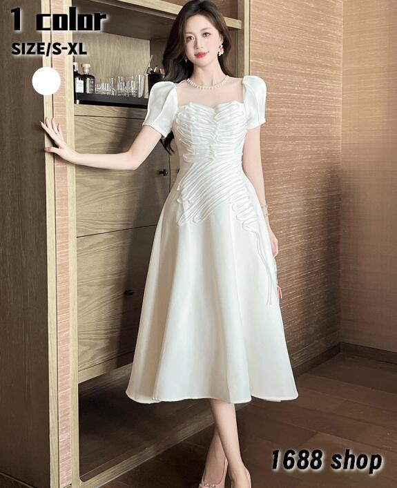 在庫限り2025 タイトワンピース 姫系ワンピース　シンプル　ワンピース インポート ひざ丈 ミドル丈 エレガント　韓国ファッション シンプル Vネック パーティドレス 半袖　お嬢様 セクシー ミニワ