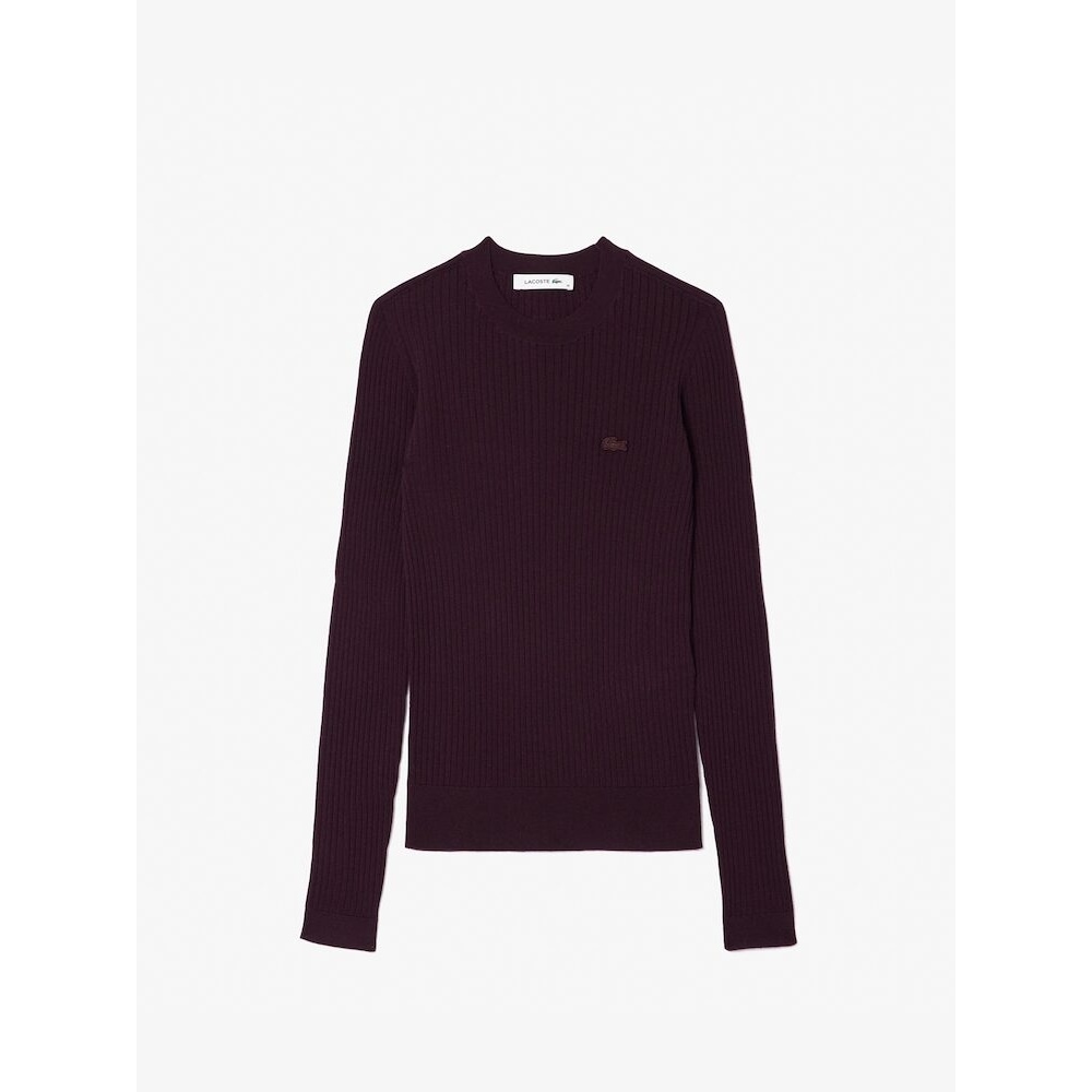 LACOSTE 女性用スリムフィットリブ付きクルーネックセーター AF2576-54N BZD Q2NAF2576-54NBZD