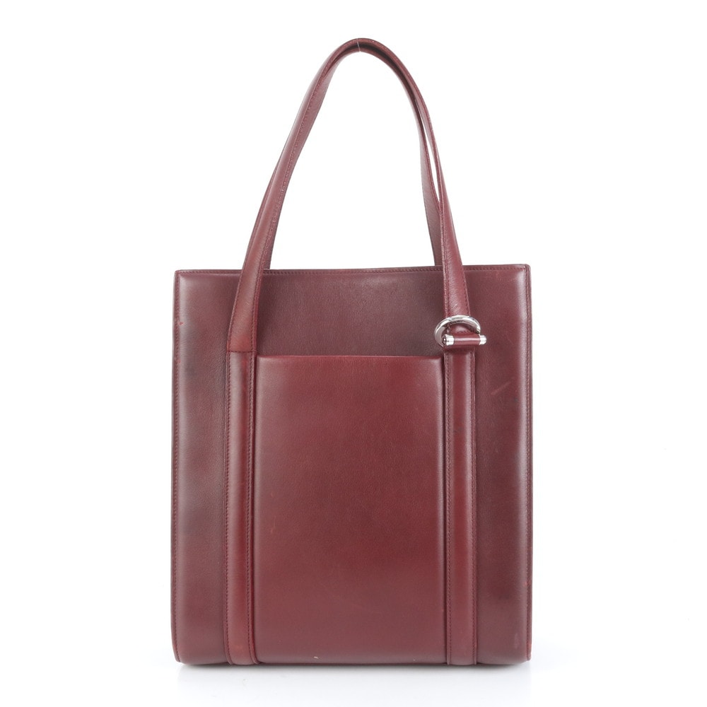 美品 カボション シルバー 金具 レザー トート バッグ 肩掛け ショルダー ハンド レディース ERE CP27-9 中古