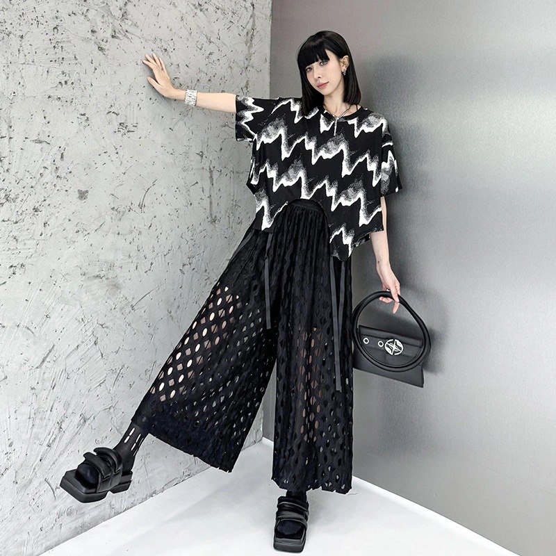 【J.Fashion】 夏 透かし彫りワイドパンツ おしゃれ 薄手 レディース ロングワンピース メガ割30%までに制限 5,362円