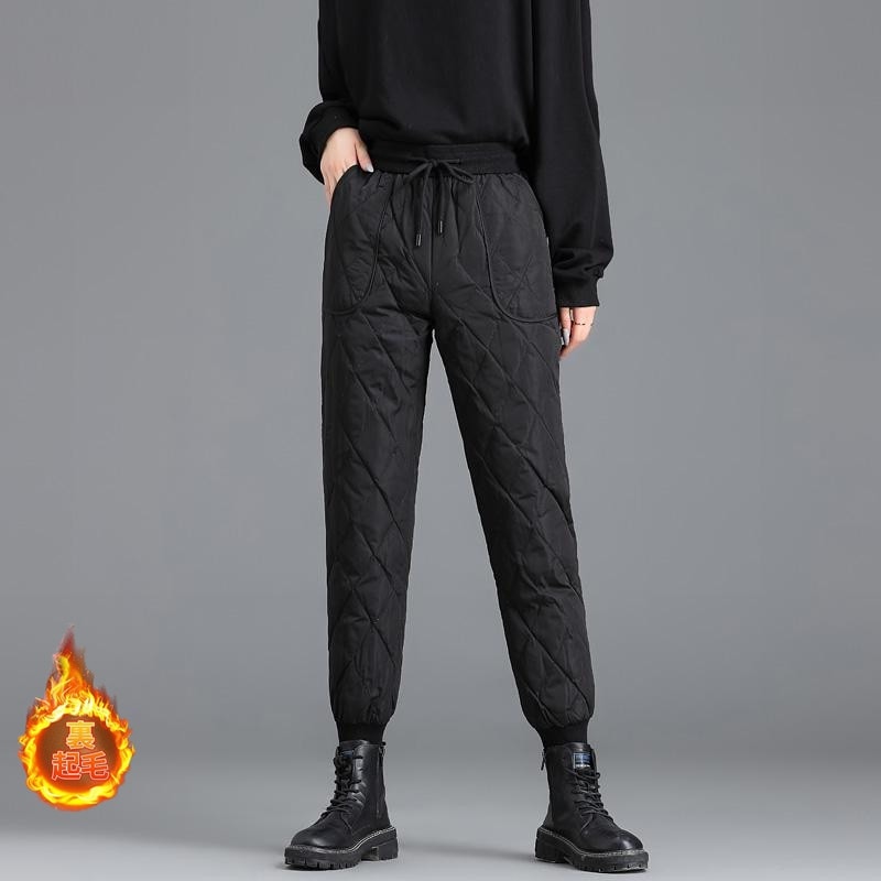 ダウンパンツ暖かいレディースダウン冬防寒ウォーム暖パンツあたたかいジョガーパンツ中綿厚水をはじくはっ水撥水加防水スキニー