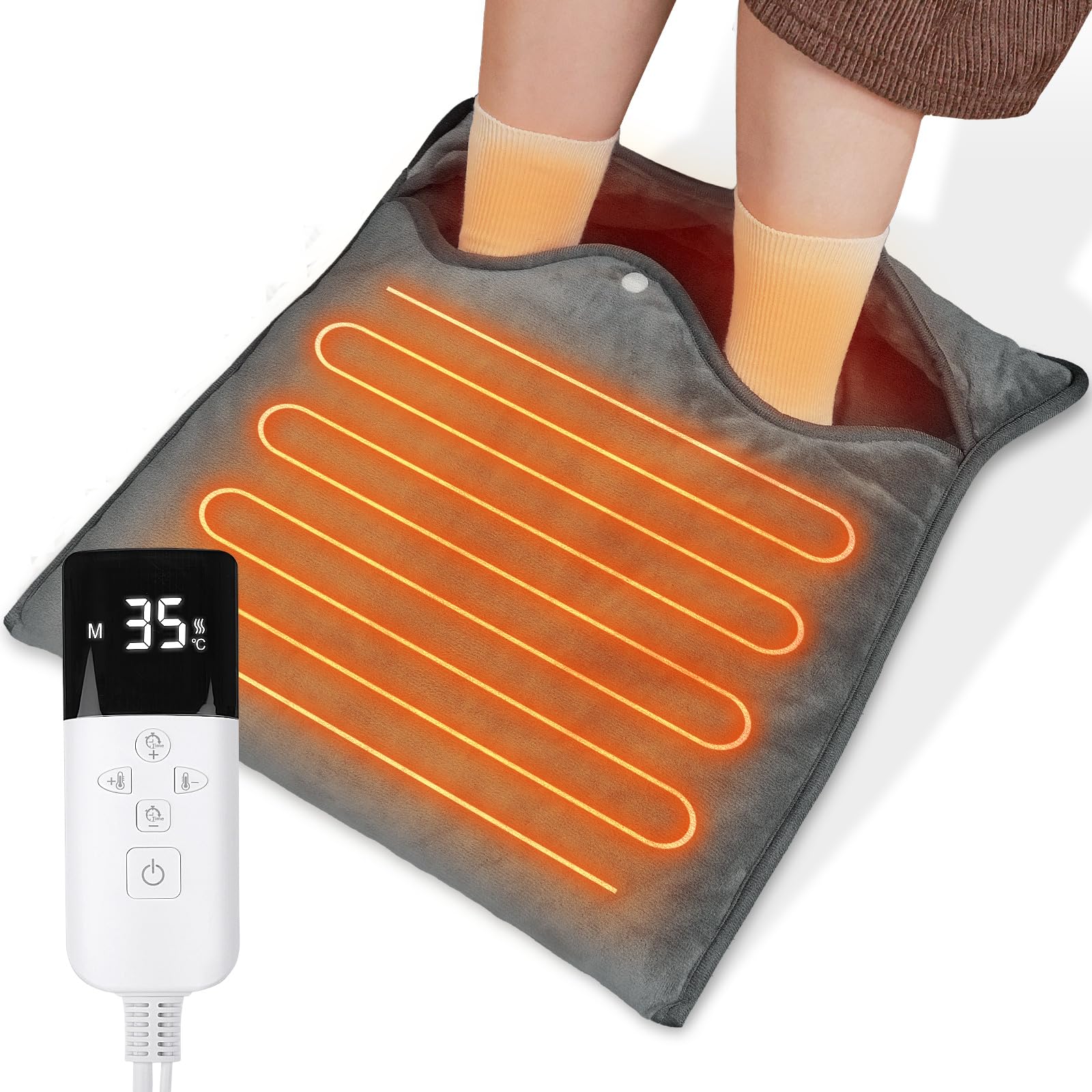 電気足温器 フットウォーマー【30℃～55℃無段階温度調節・ECO節電・両面加熱】足入れタイプ ホットマット 一人用 電気マット ホットカーペット ミニ 足元ヒーター 暖房 フットヒーター 省エネ 切