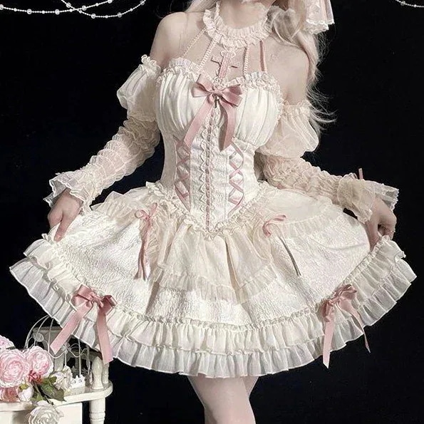 ロリータゴスロリメイド服洋装コスプレ 二次元 ロリータ ドレス パーティードレスドレス ゴシック JSK エレガント 可愛い ドレス 編み上げ 綺麗 コスプレ お姫様 コスプレ ワンピース