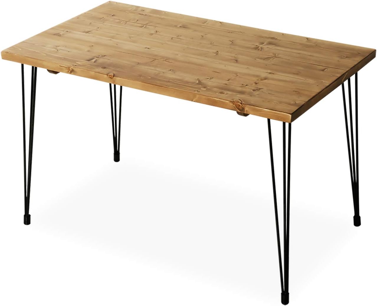 ロウヤ ダイニングテーブル 単品 リビングテーブル 食卓テーブル 無垢 木目 木製 天然木 デスク ヴィンテージ風 約奥行き70cm 幅120cm ライトブラウン