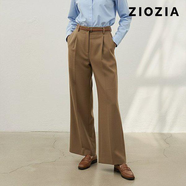 女性ベージュワンタックセイワイドパンツ（AFD4PP1101）