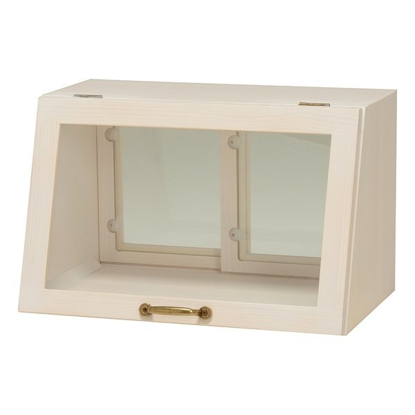 カウンター上ガラスケース ウォッシュホワイト・幅40×奥行25×高さ25cm MUD-6065WS