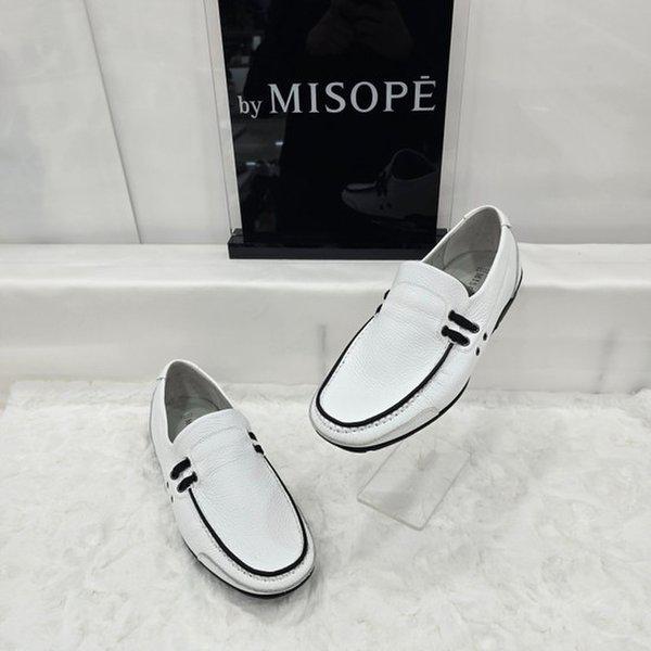 By 男性カジュアルコンフォートローファー 121HT837SD010 WHITE 1 JJ