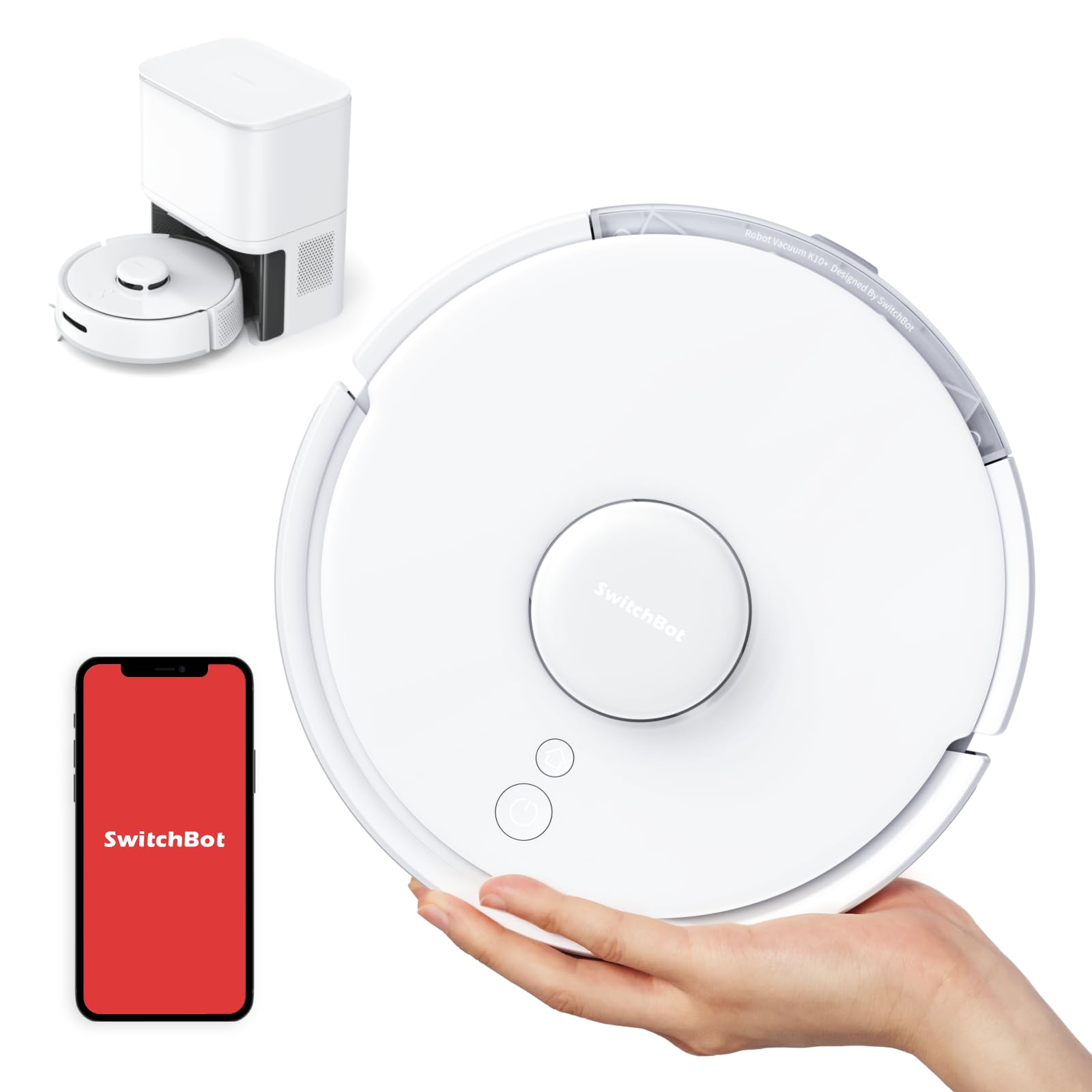 【超小型】SwitchBot ロボット掃除機 K10+ 90日間自動ゴミ収集 高精度マッピング 2500pa強力吸引 水拭き 禁止エリア 静音設計 遠隔操作 自動充電 落下防止 2.4GWi-Fi対応