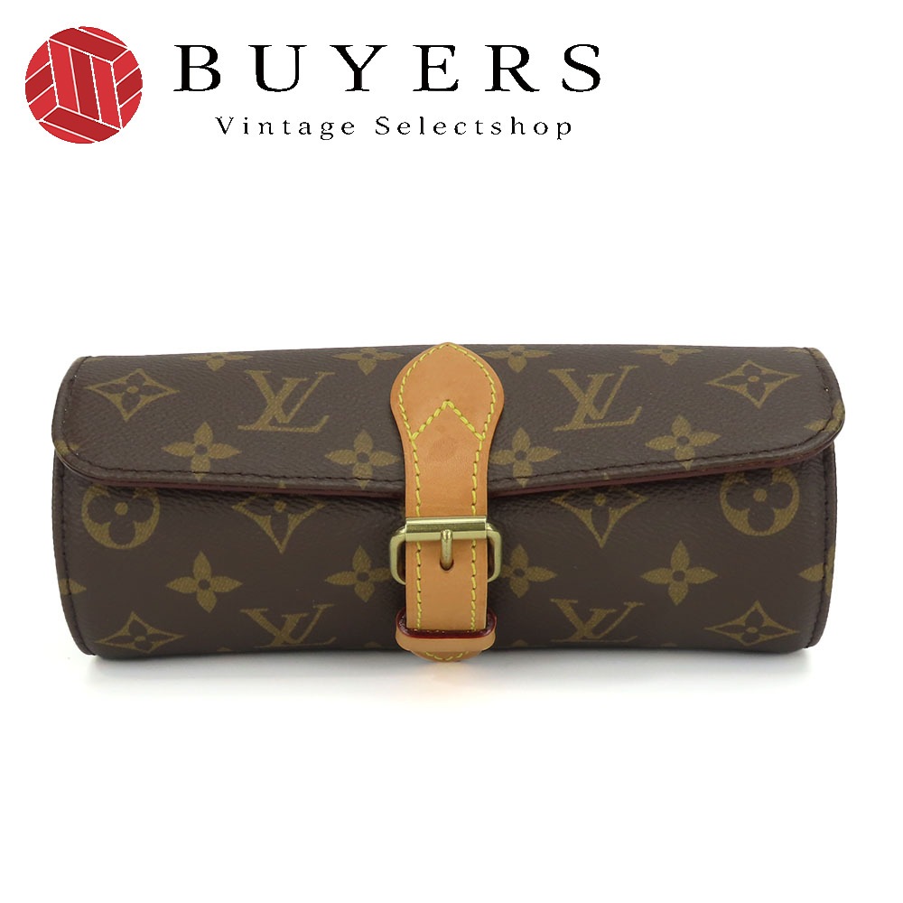 中古 その他小物 エテュイ・３ モントル M47530 モノグラム ヌメ革 ブラウン ゴールド金具 腕時計ケース 旅行 小物 レディース メンズ