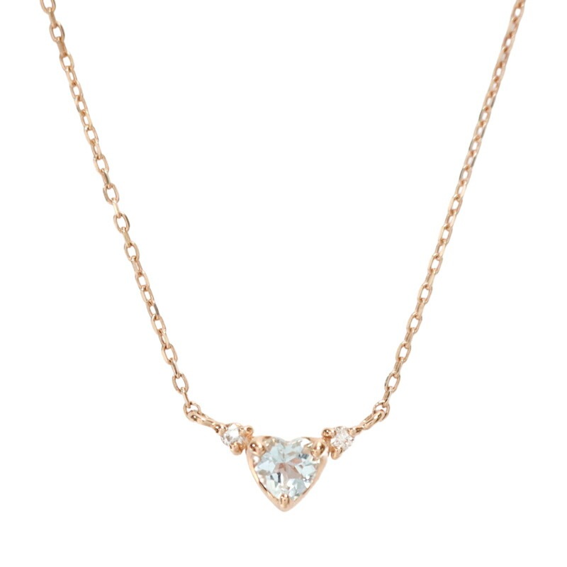 リボン済＆紙袋 ネックレス 正規品 レディース 3月 誕生石 誕生日 アクアマリン ハートモチーフ ネックレス ペンダント 4度 プレゼント 喜ばれるギフト 14,256円