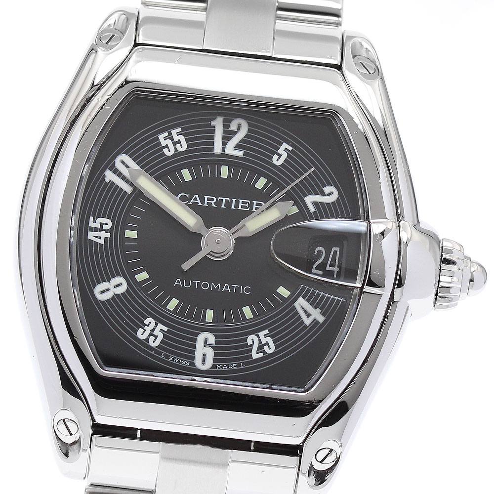 カルティエ CARTIER W62004V3 ロードスターLM デイト 自動巻き メンズ 保証書付き_881819【中古】