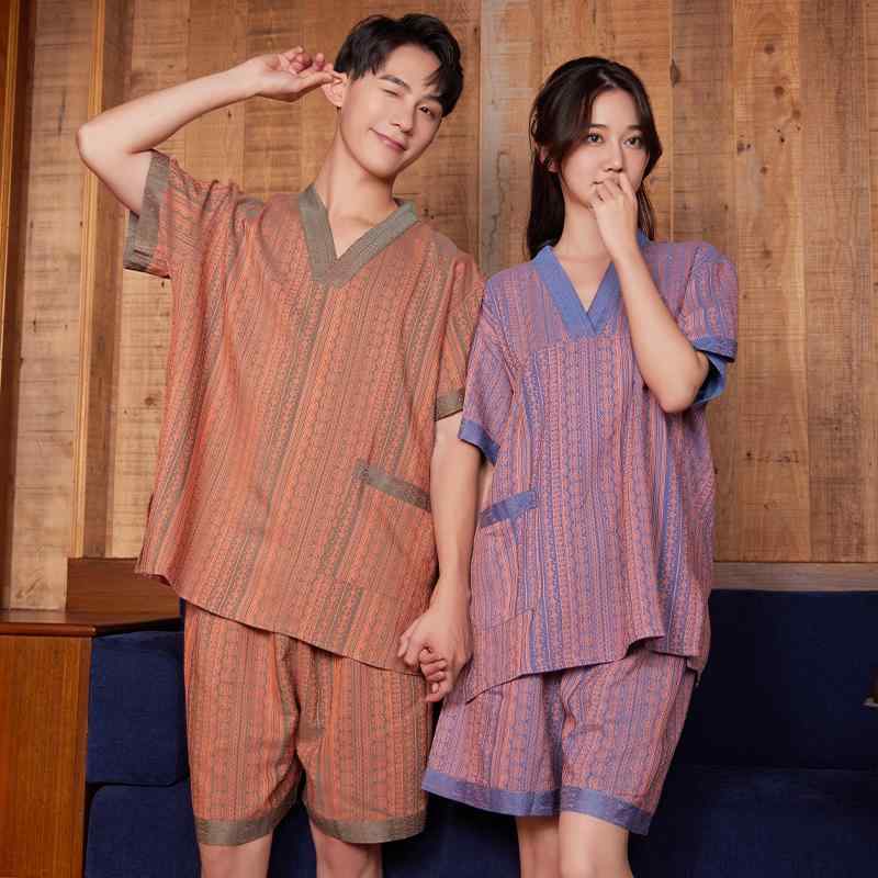 サウナ服 パジャマ ルームウェア メンズ レディース コットン 大きいサイズ マッサージ 入浴 パープル 5,225円