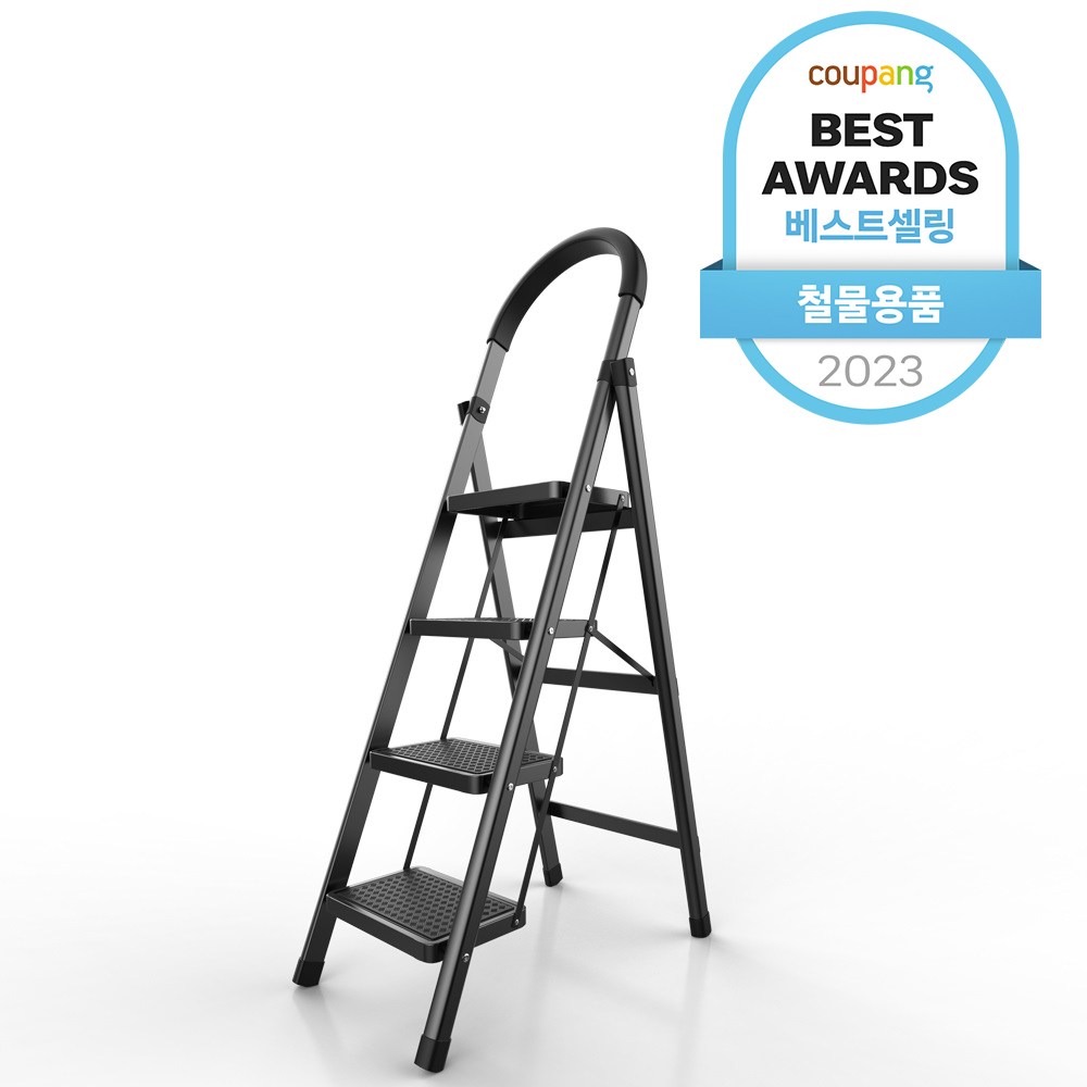 象リビング折りたたみ式スツールラダーA型4段ブラック