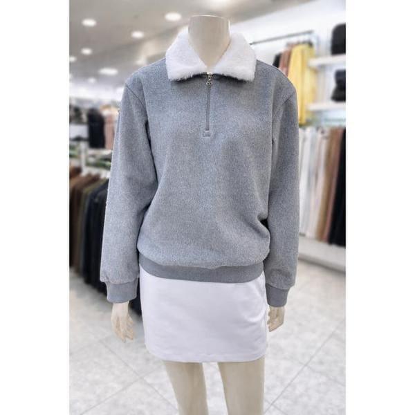 ゴルフセーブゾーン05 女性ファー襟ハーフジップTシャツ SZ(6K-85402) (S44544302)