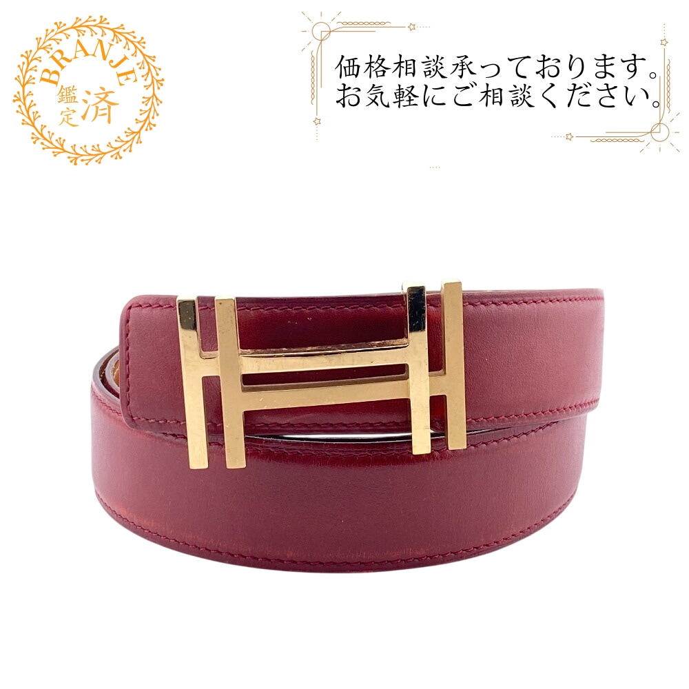 H オ カレ 2009 レザー ベルト ボルドー メンズ