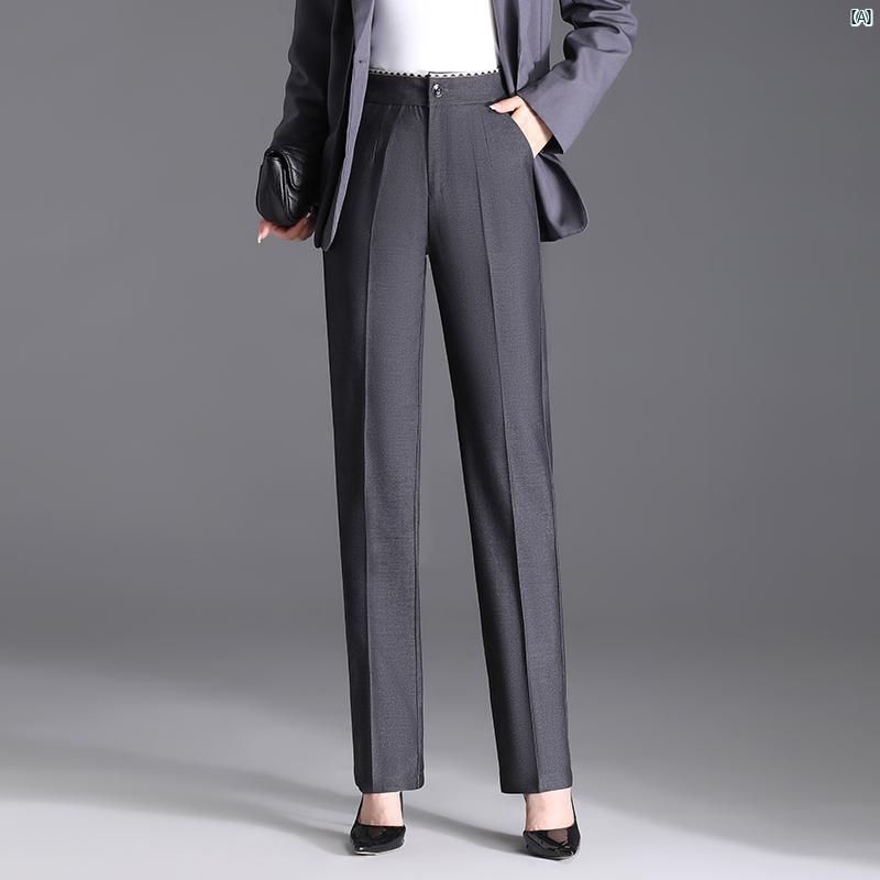 ストレート レッグ レディースパンツ 秋 カジュアル パンツ マザーズ プロ スーツ