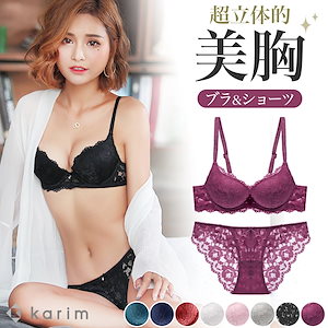 ブラジャー ショーツ セット ワイヤー入り 脇高 ブラ 脇肉 セクシー かわいい 楽 総レース 透け感 レディース 女性 下着 インナー ランジェリー 上下セット 大きいサイズ 小胸 谷間 盛りブラ