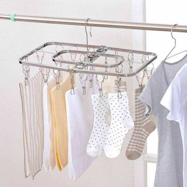 洗濯ハンガー ステンレス ハンガー ピンチつき 24個