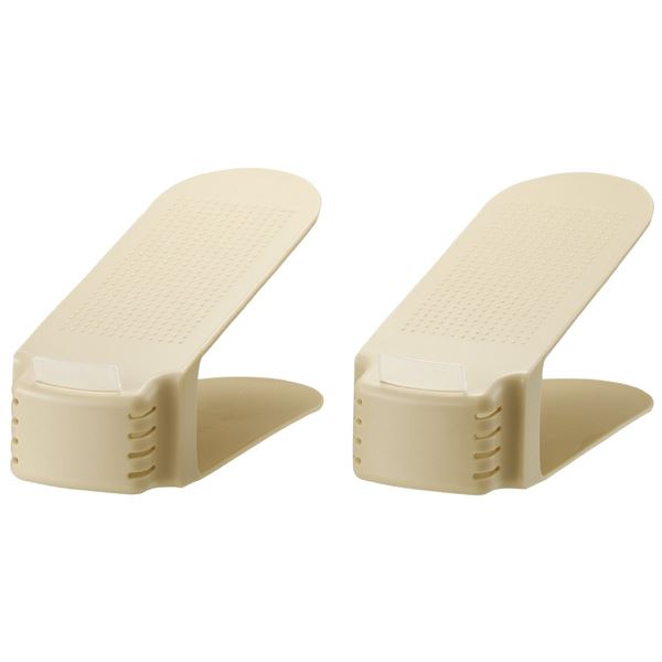 くつホルダー/靴収納用品 6個セット 約幅10奥行26高さ13.5cm ベージュ 10個セット 下駄箱 シューズラック