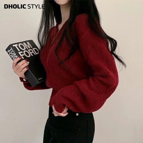 12COLORSアクリルVネックニット・p441525