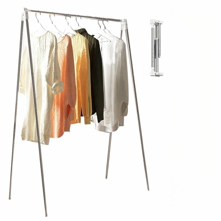 室内物干し【組み立て不要 】物干しスタンド 洗濯物干し ステンレス鋼 幅90cm超コンパクト 折りたたみ式 伸縮タイプ タオルハンガー 設置 工具不要 布団干し 高耐荷重 超軽量 室内 屋外