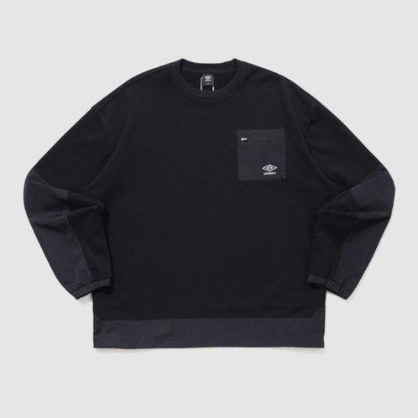 長袖Tシャツ KQF UQ121CFS13-BLK ウェイファインダー ウーブンBIT ニット スウェットシャツ / ブラック