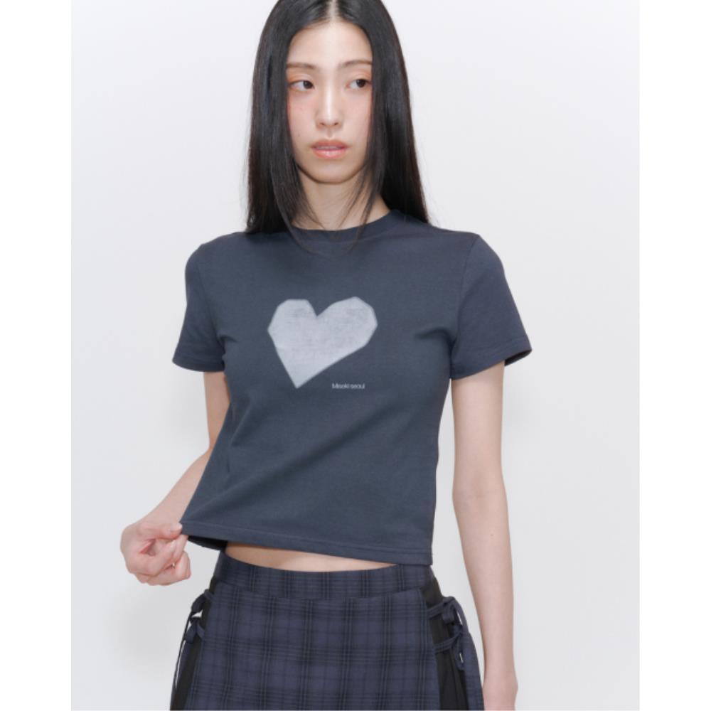 MISEKI SEOUL Hearts short sleeves CHARCOAL MSK251TS02CH