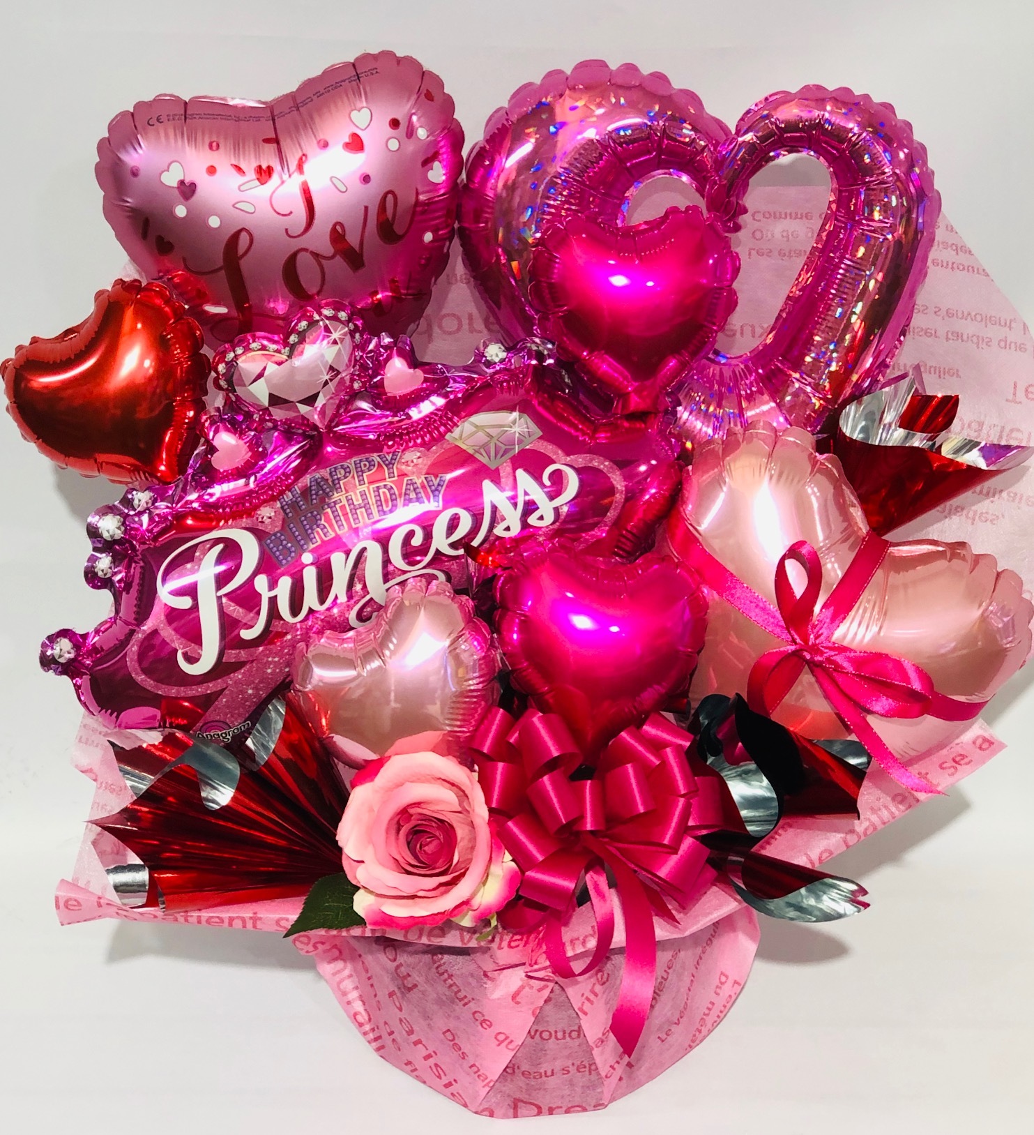 商品ID 3227 バルーンアレンジ　ピンクピンク