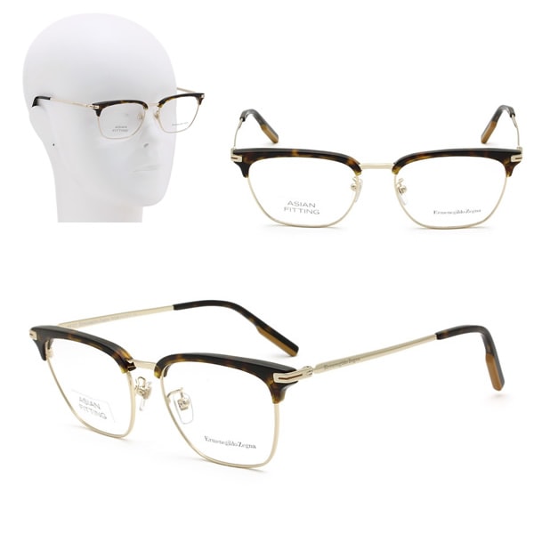 フレームのみ EZ5191-D/V 052 54 ハバナ ゴールド Ermenegildo Zegna メガネ 眼鏡 アジアンフィット