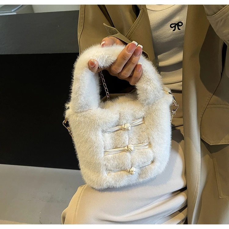 ファーバッグ ショルダーバッグ デザイン 中国風 ふわふわ 秋冬 (T)