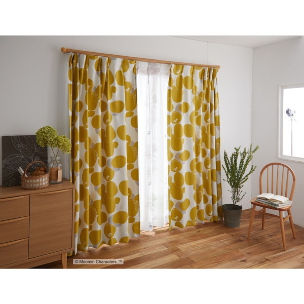 スミノエ A1010 カーテン イエロー 100178cm ムーミン ロックパターン A1010 1枚入 メーカー直送
