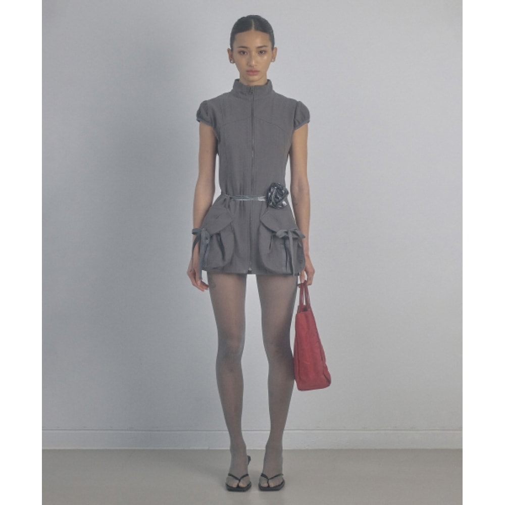 SCULPTOR カーゴジップアップドレスチャコール