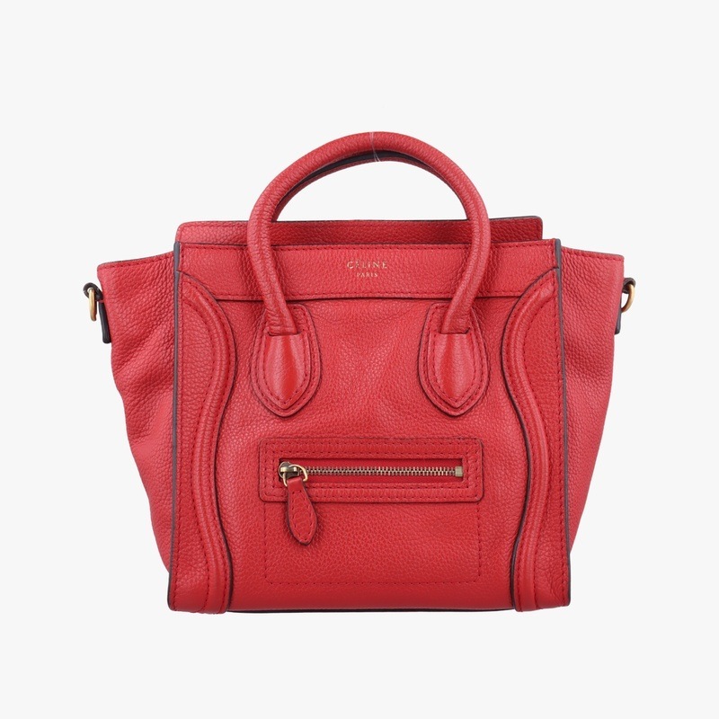 ラゲージナノショッパーレッドレザー製番不明中古