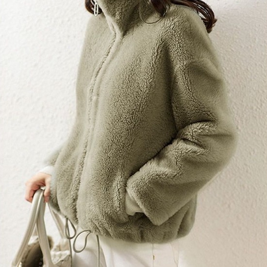 【取寄：納期2週間】コート レディース ファーコート ファージャケット かわいい ファーコート レディース ハイネック 暖かい ファージャケット ショート丈 シンプル コート レディース ファーコート